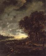 Aert van der Neer A Landscape with a River at Evening china oil painting artist